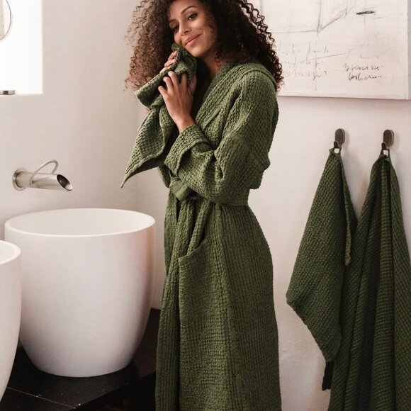 Magic Linen Other - 2 Towels - Magic Line Waffle Kitchen Towel - Forest Green